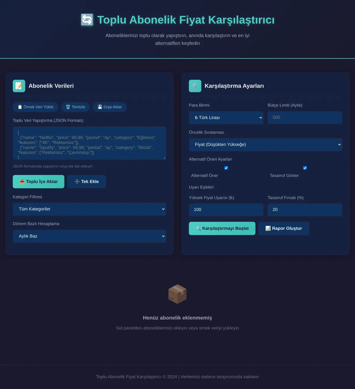 Toplu Abonelik Fiyat Karşılaştırıcı & Alternatif Önerici ekran görüntüsü 3