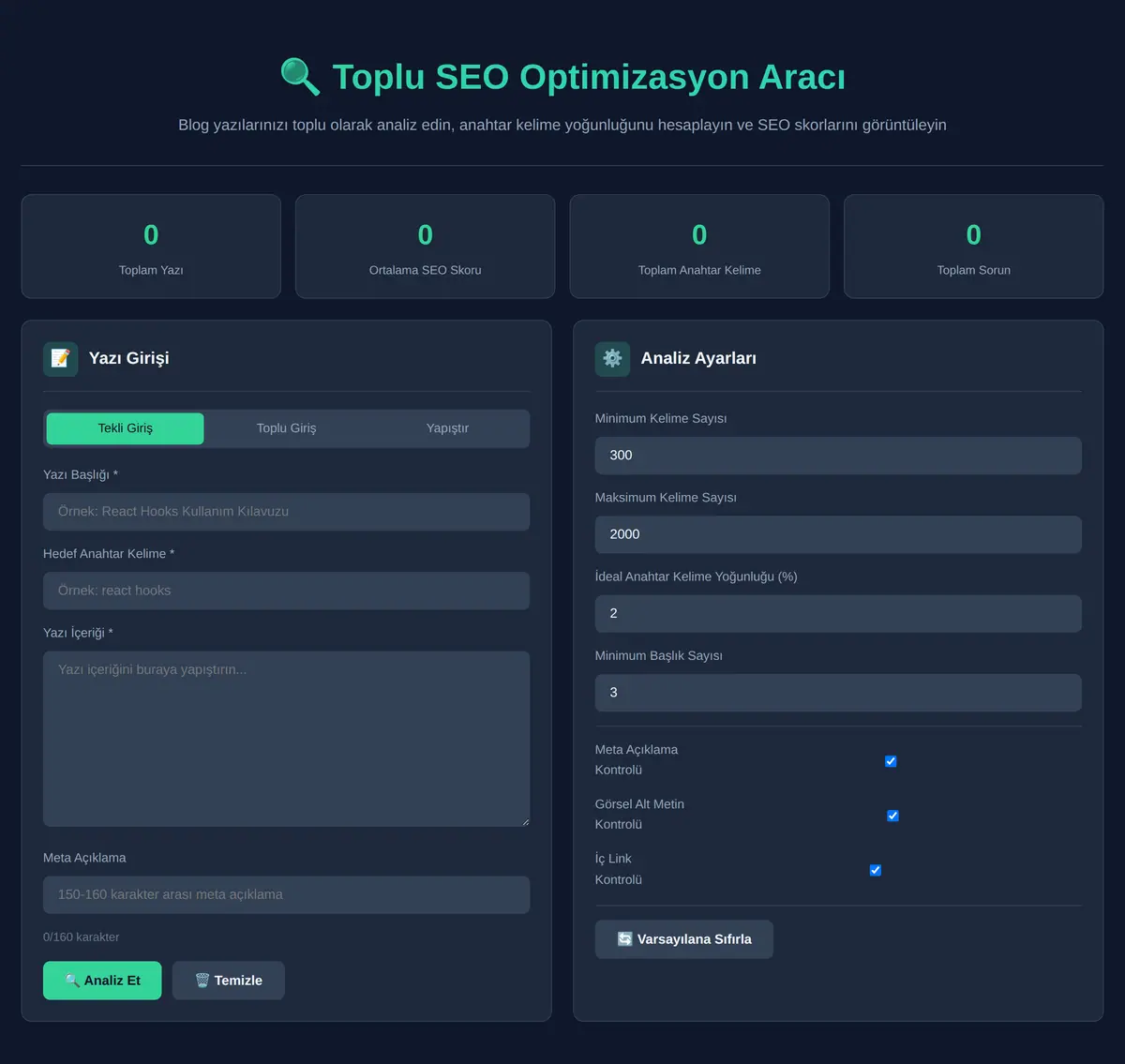 Toplu SEO Optimizasyon Aracı ekran görüntüsü 3