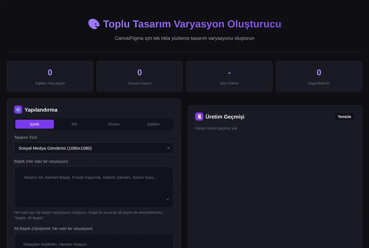 Toplu Tasarım Varyasyon Oluşturucu ekran görüntüsü 2