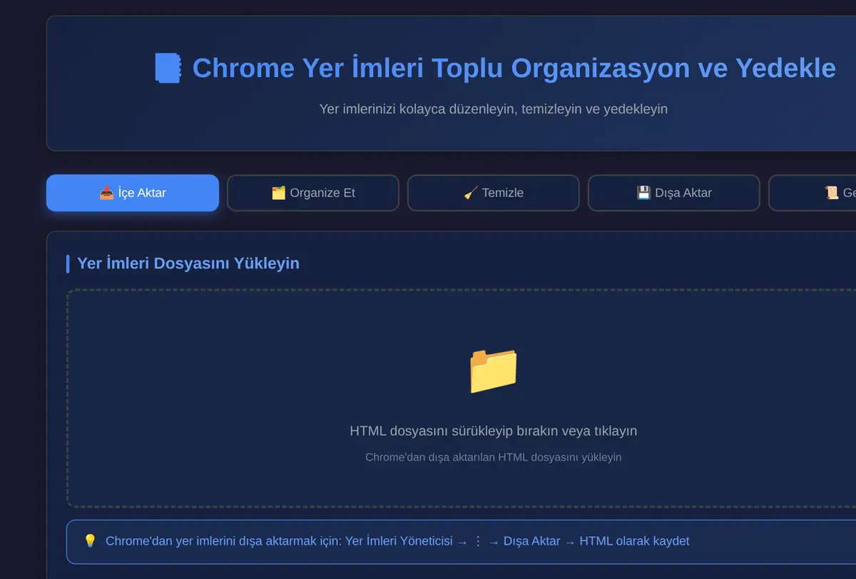 Chrome Yer İmleri Toplu Organizasyon ve Yedekle ekran görüntüsü