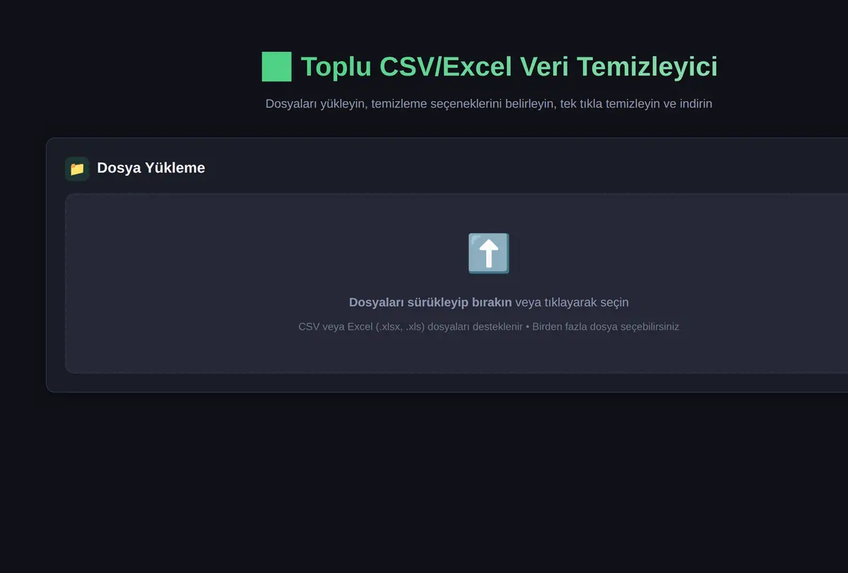 Toplu CSV/Excel Veri Temizleyici ve Dönüştürücü ekran görüntüsü