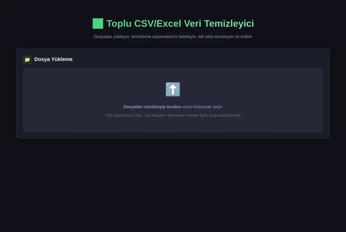 Toplu CSV/Excel Veri Temizleyici ve Dönüştürücü ekran görüntüsü 3