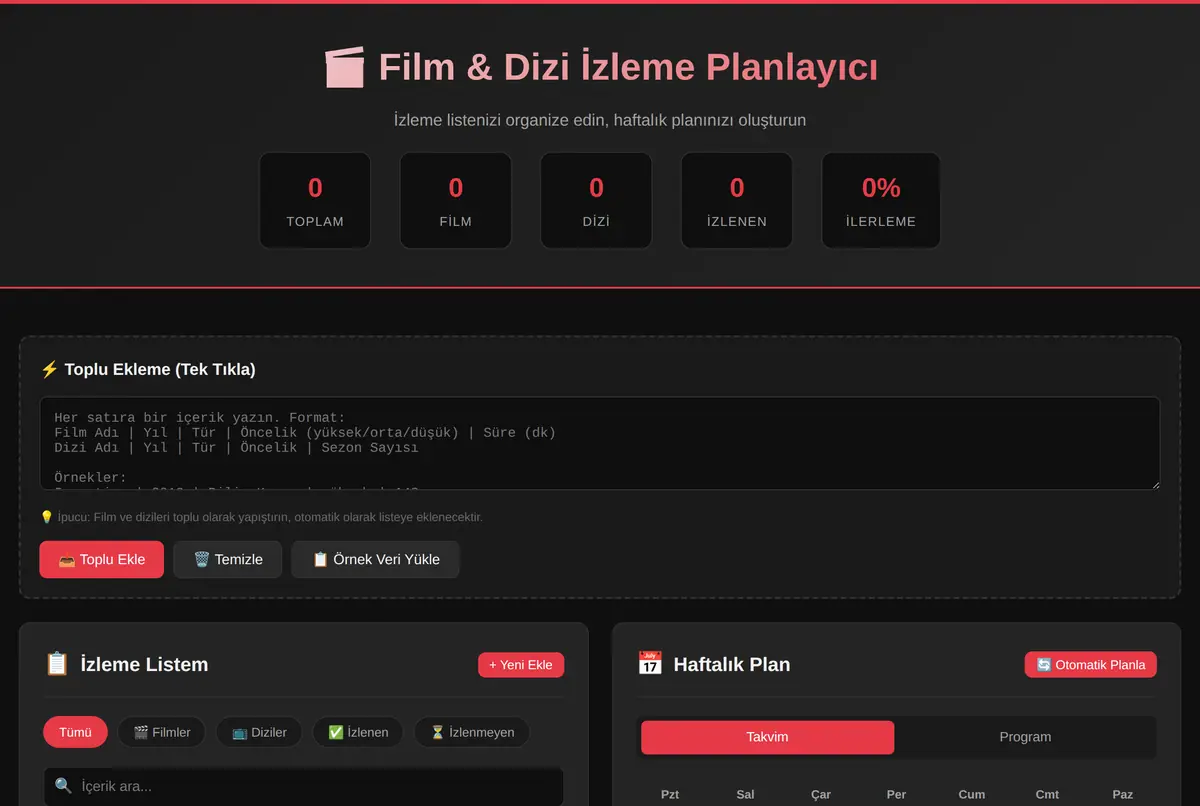 Film & Dizi İzleme Planlayıcı ekran görüntüsü 2