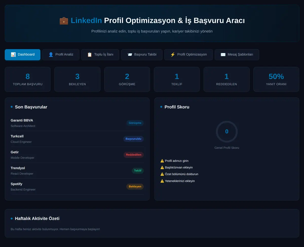 LinkedIn Profil Optimizasyon & İş Başvuru Aracı ekran görüntüsü 3