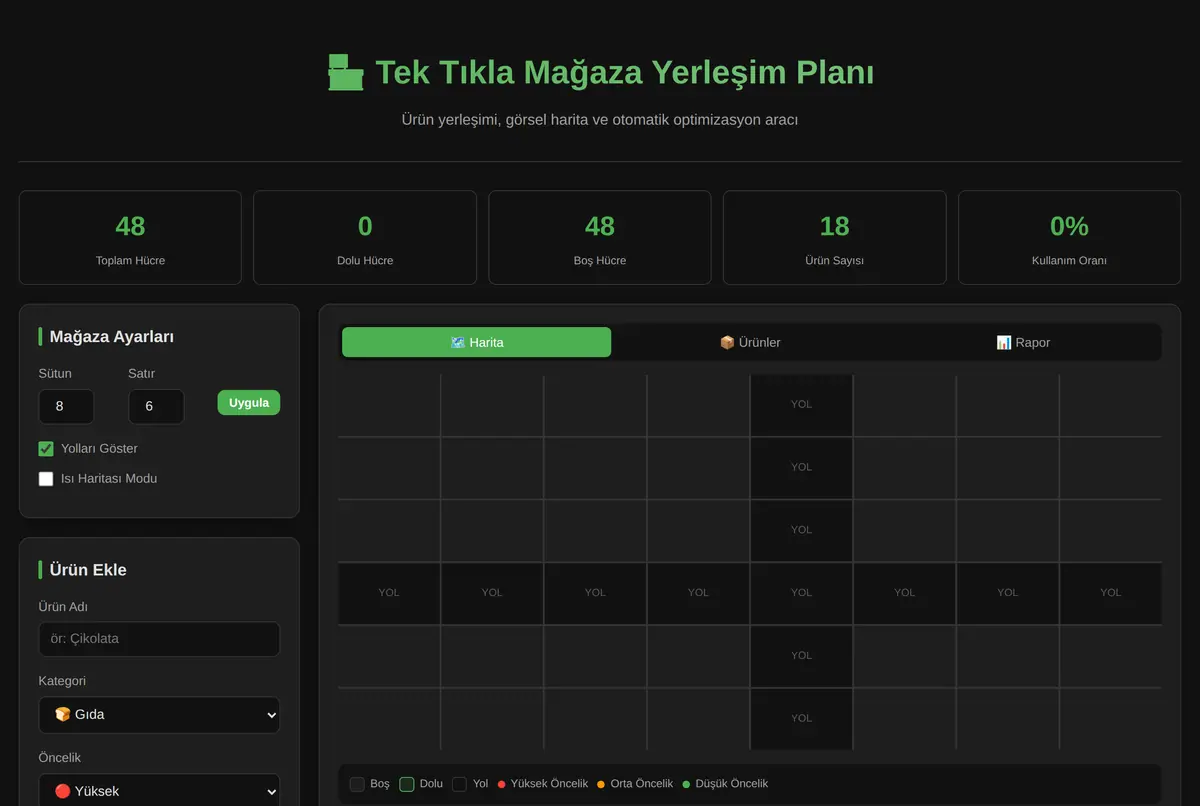Tek Tıkla Mağaza Yerleşim Planı ve Görsel Harita ekran görüntüsü 2