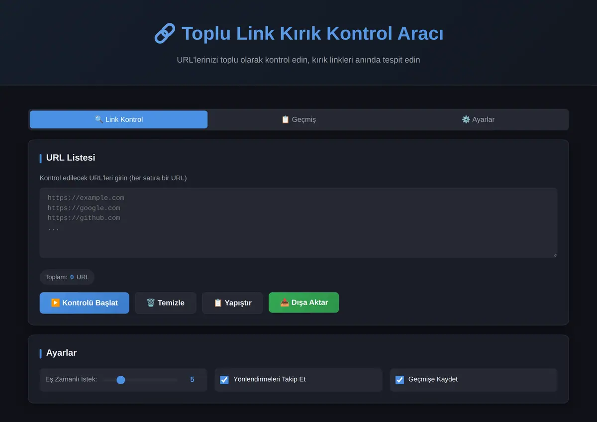 Toplu Link Kırık Kontrol Aracı ekran görüntüsü 3