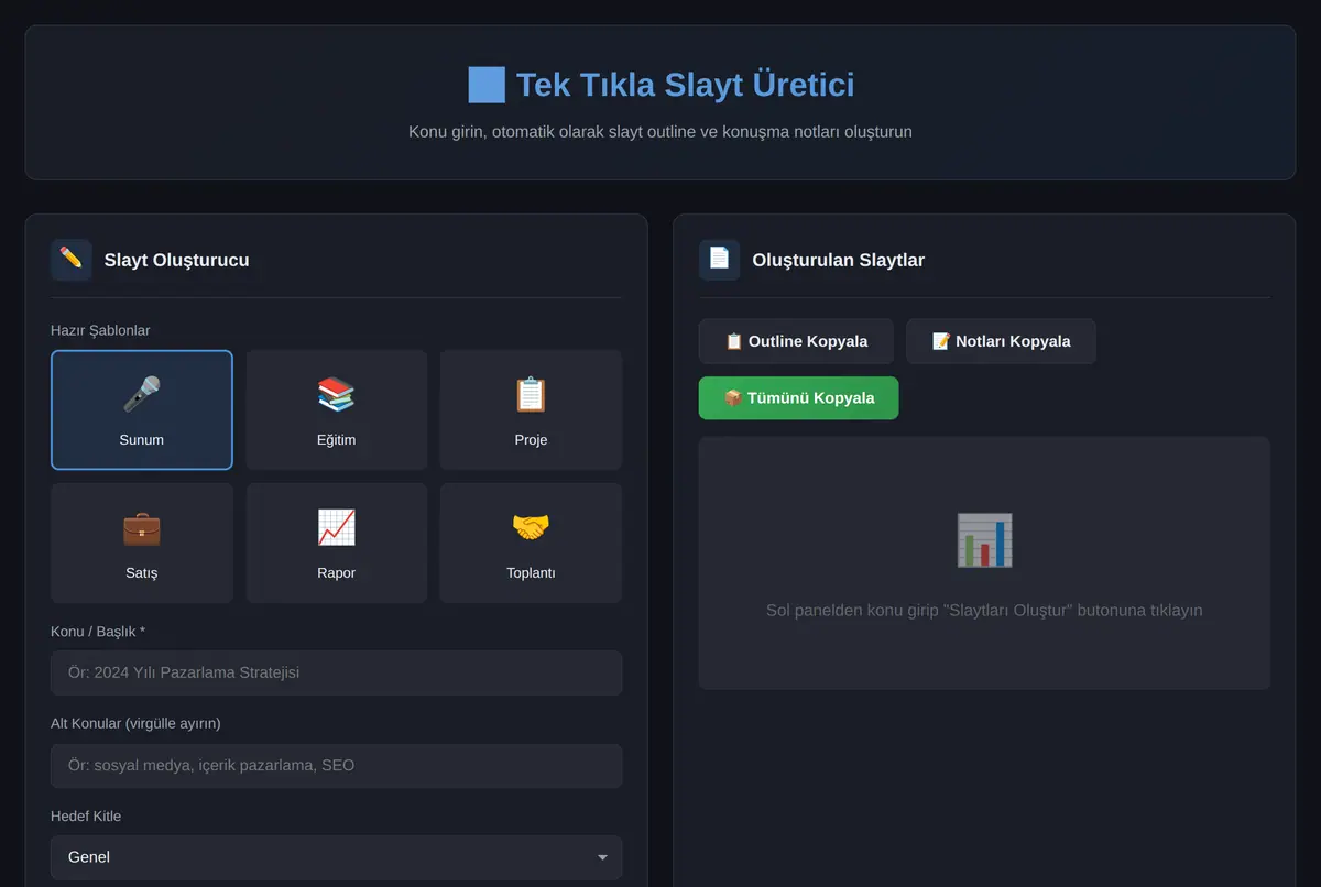 Tek Tıkla Slayt Üretici - Çevrimdışı ekran görüntüsü 2