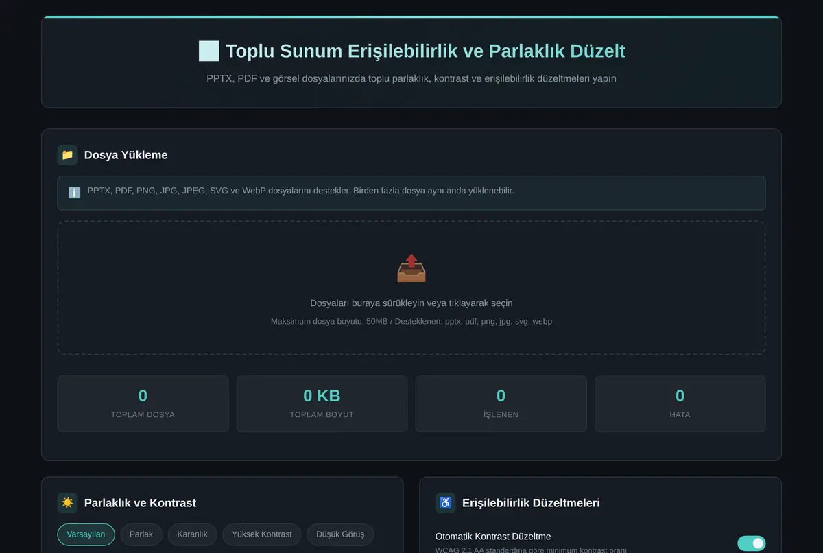 Toplu Sunum Erişilebilirlik ve Parlaklık Düzelt ekran görüntüsü 2