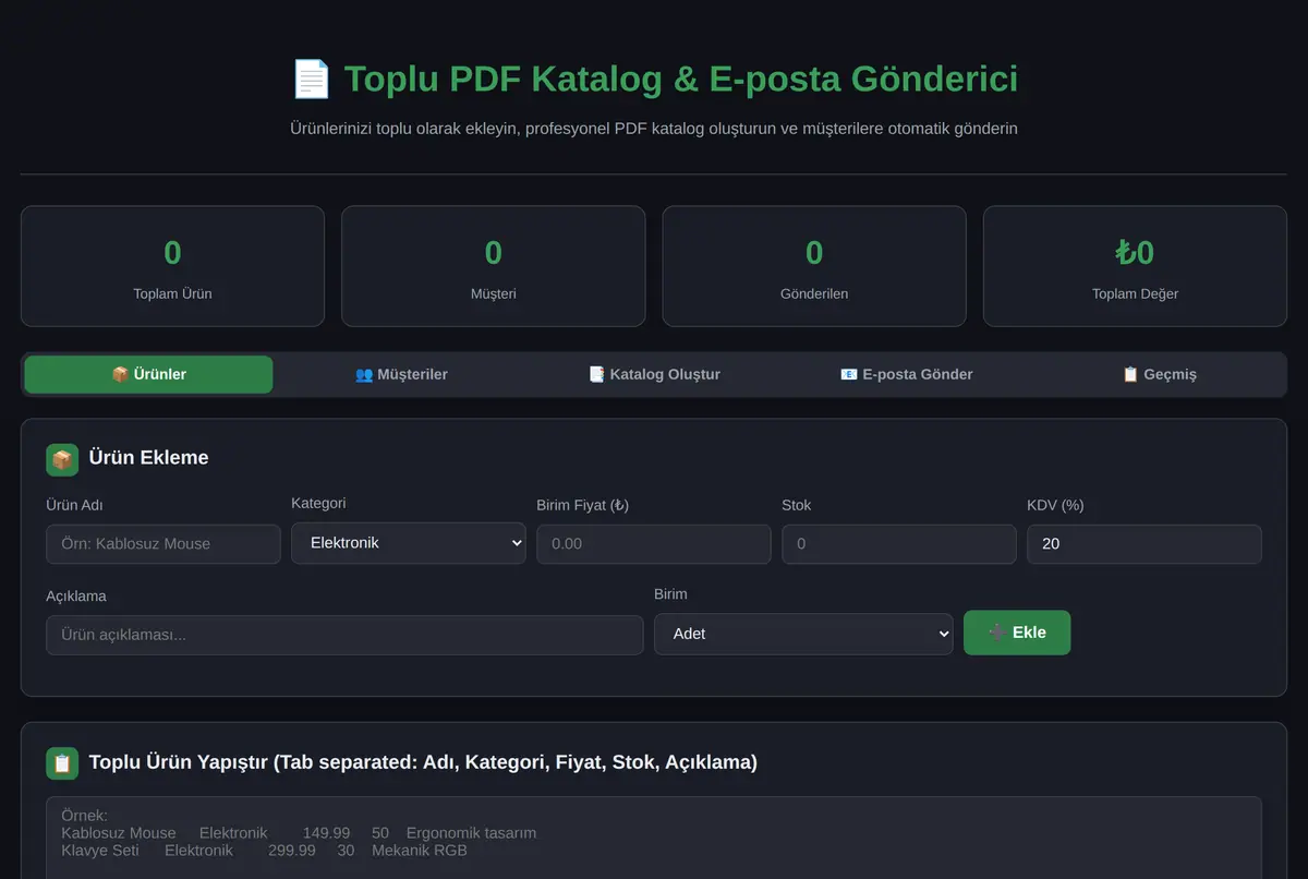 Toplu PDF Katalog & E-posta Gönderici ekran görüntüsü 2