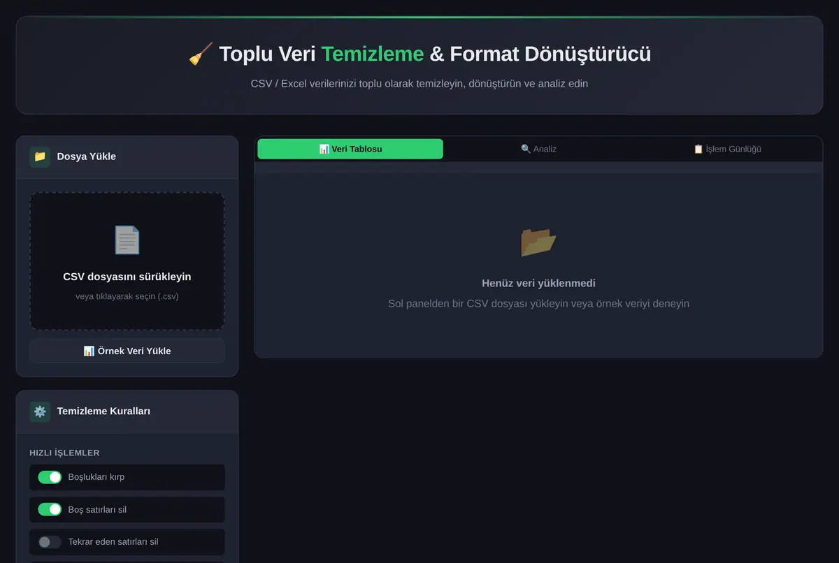 Toplu Veri Temizleme & Format Dönüştürücü ekran görüntüsü 2