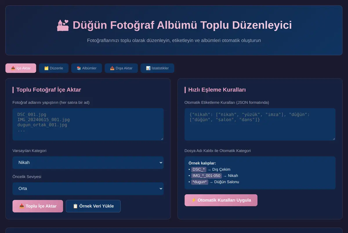 Düğün Fotoğraf Albümü Toplu Düzenleyici ekran görüntüsü 2