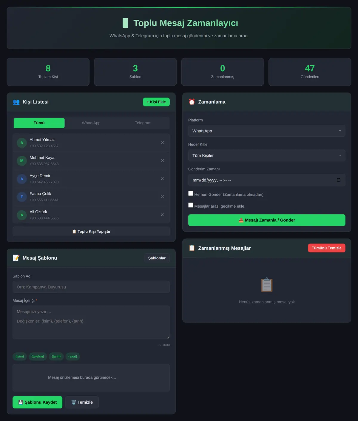 Toplu Mesaj Zamanlayıcı - WhatsApp & Telegram ekran görüntüsü 3