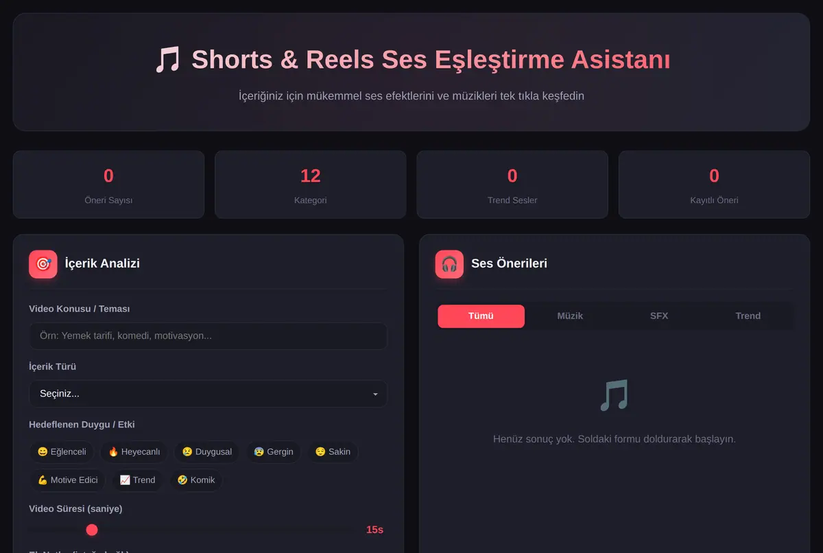 Shorts & Reels İçin Ses Eşleştirme Asistanı ekran görüntüsü 2
