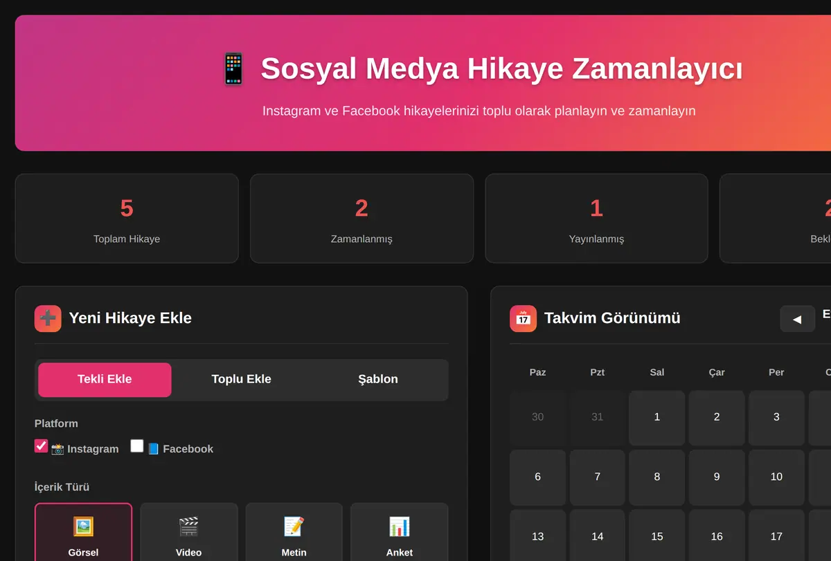 Sosyal Medya Hikaye Zamanlayıcı ekran görüntüsü