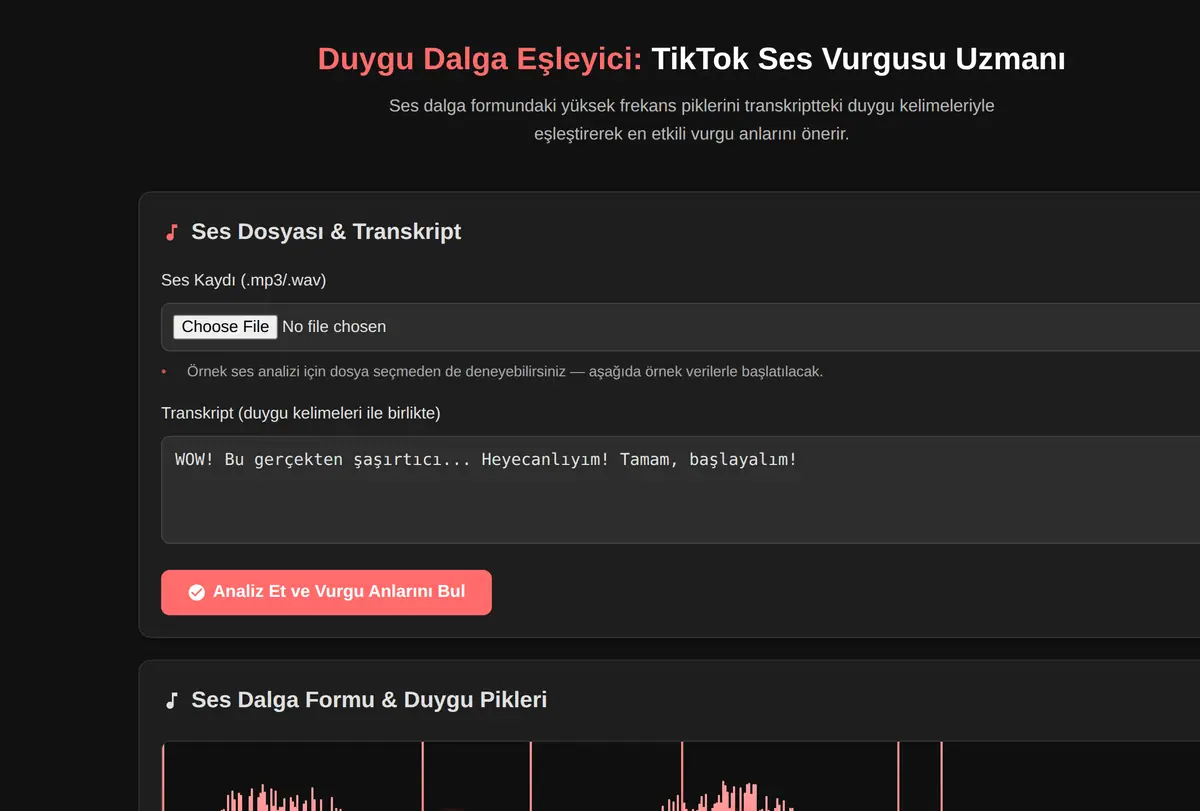 Duygu Dalga Eşleyici: TikTok Ses Vurgusu Uzmanı ekran görüntüsü