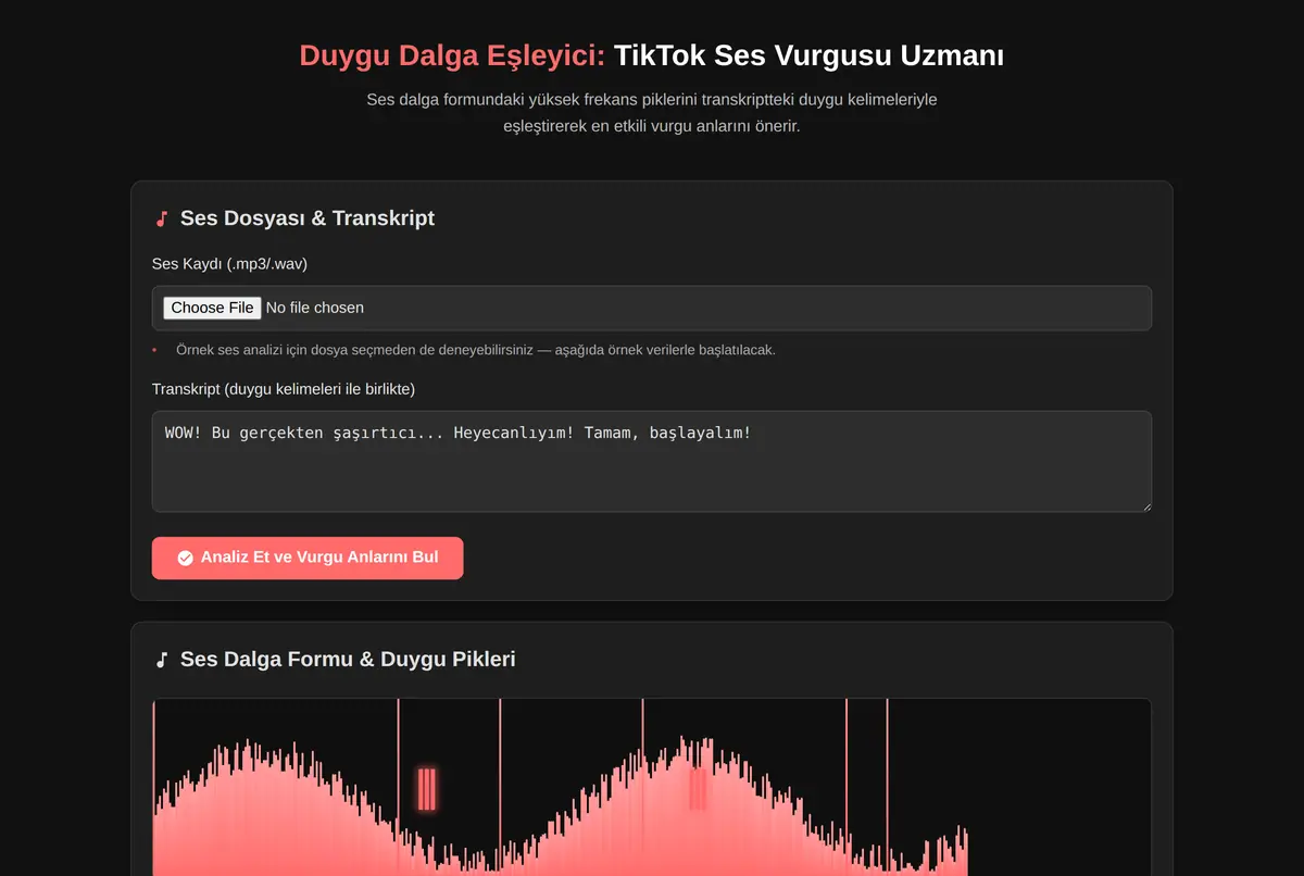 Duygu Dalga Eşleyici: TikTok Ses Vurgusu Uzmanı ekran görüntüsü 2