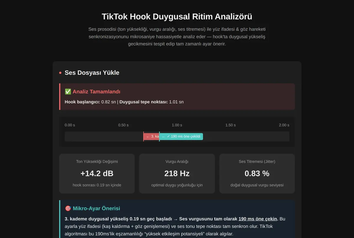 TikTok Hook Duygusal Ritim Analizörü ekran görüntüsü 2
