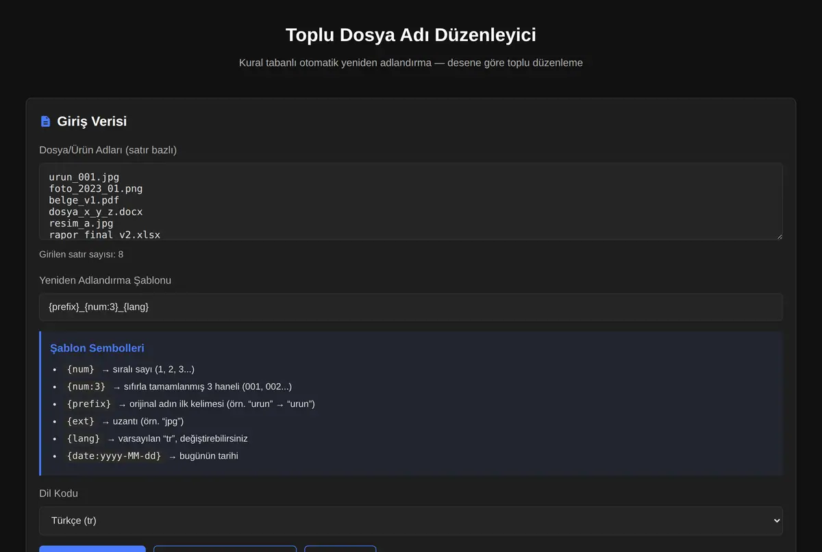Toplu Dosya Adı Düzenleyici ekran görüntüsü 2