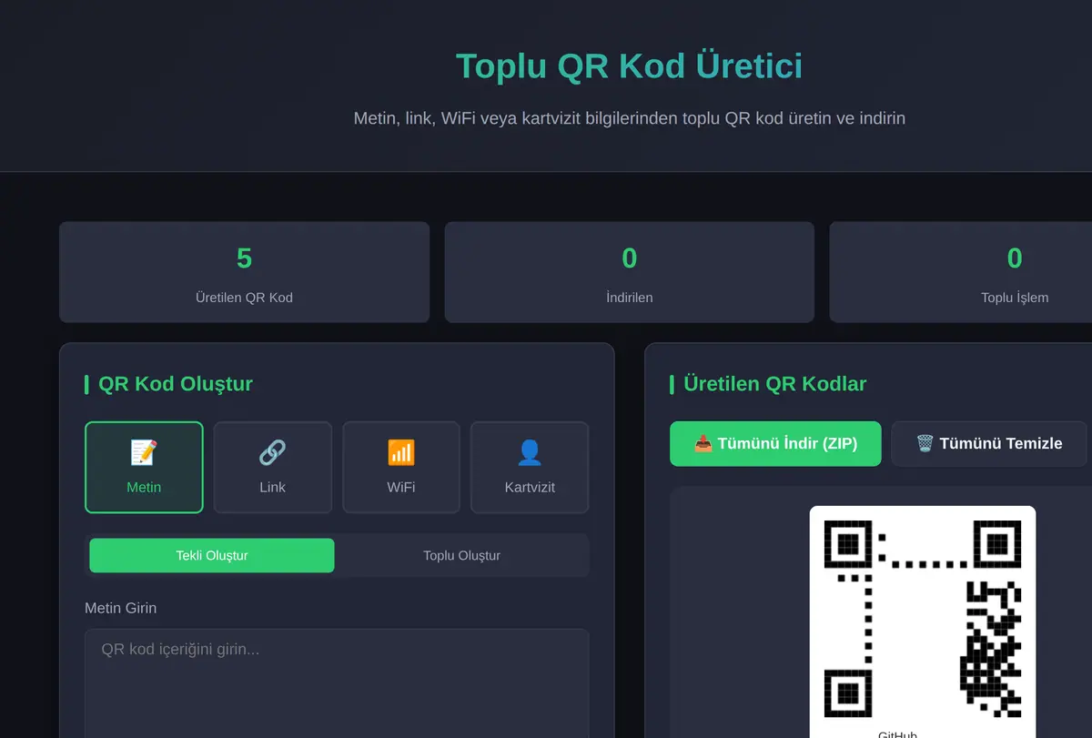 Toplu QR Kod Üretici - Çevrimdışı Araç ekran görüntüsü