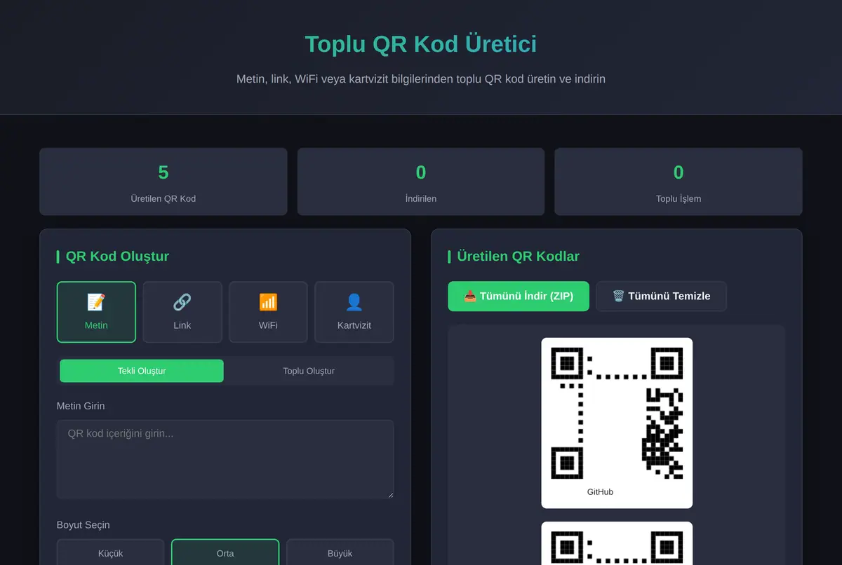 Toplu QR Kod Üretici - Çevrimdışı Araç ekran görüntüsü 2