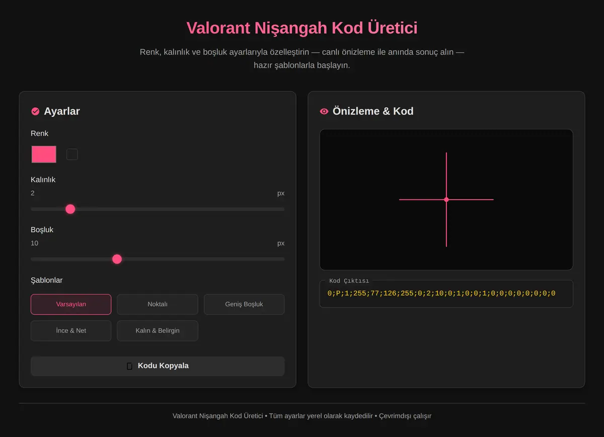 Valorant Nişangah Kod Üretici ekran görüntüsü 3