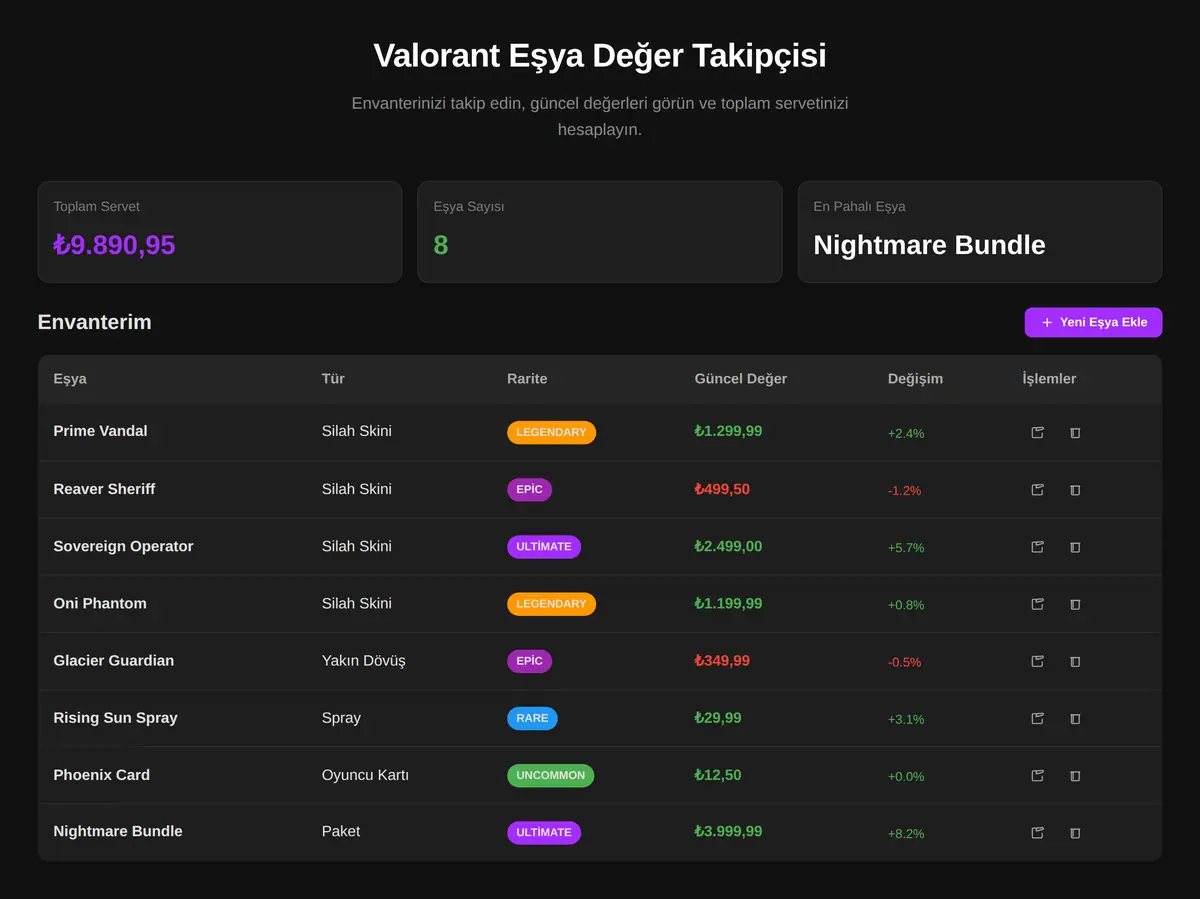 Valorant Eşya Değer Takipçisi ekran görüntüsü 3