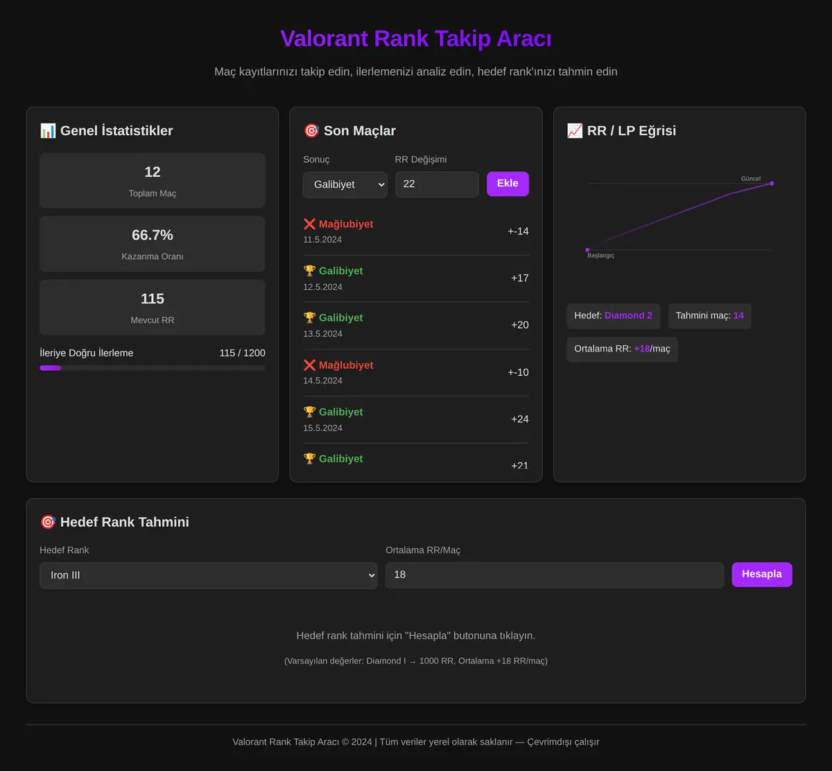 Valorant Rank Takip Aracı ekran görüntüsü 3