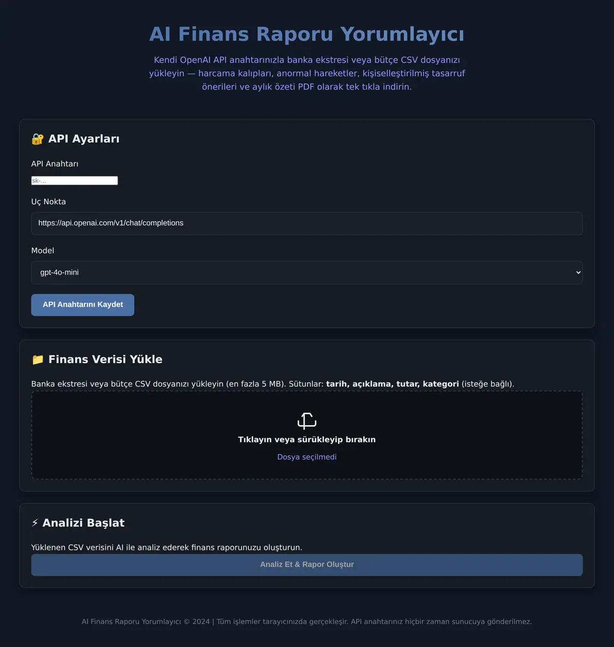 AI Finans Raporu Yorumlayıcı ekran görüntüsü 3