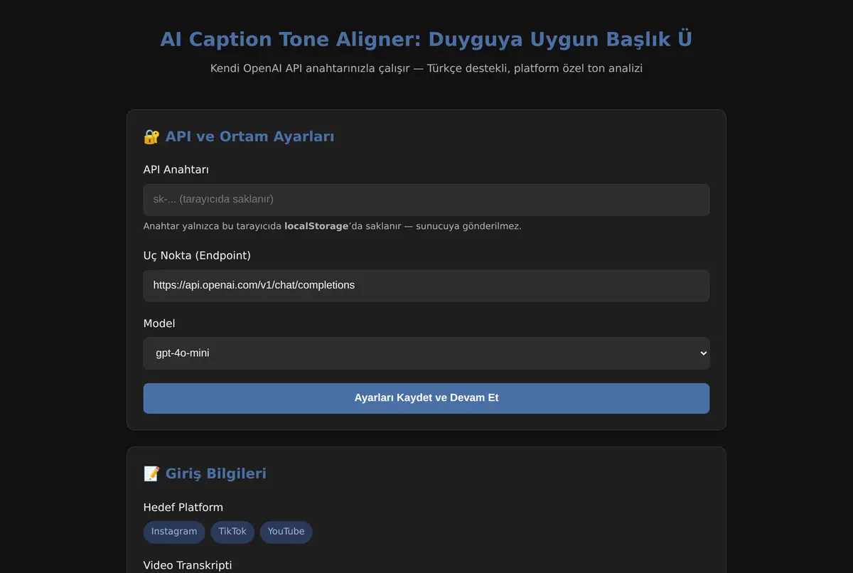 AI Caption Tone Aligner: Duyguya Uygun Başlık Ü ekran görüntüsü 2