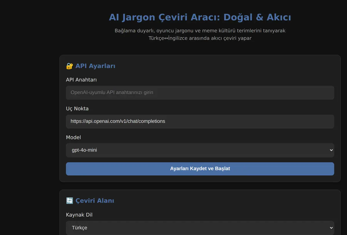 AI Jargon Çeviri Aracı: Doğal & Akıcı ekran görüntüsü