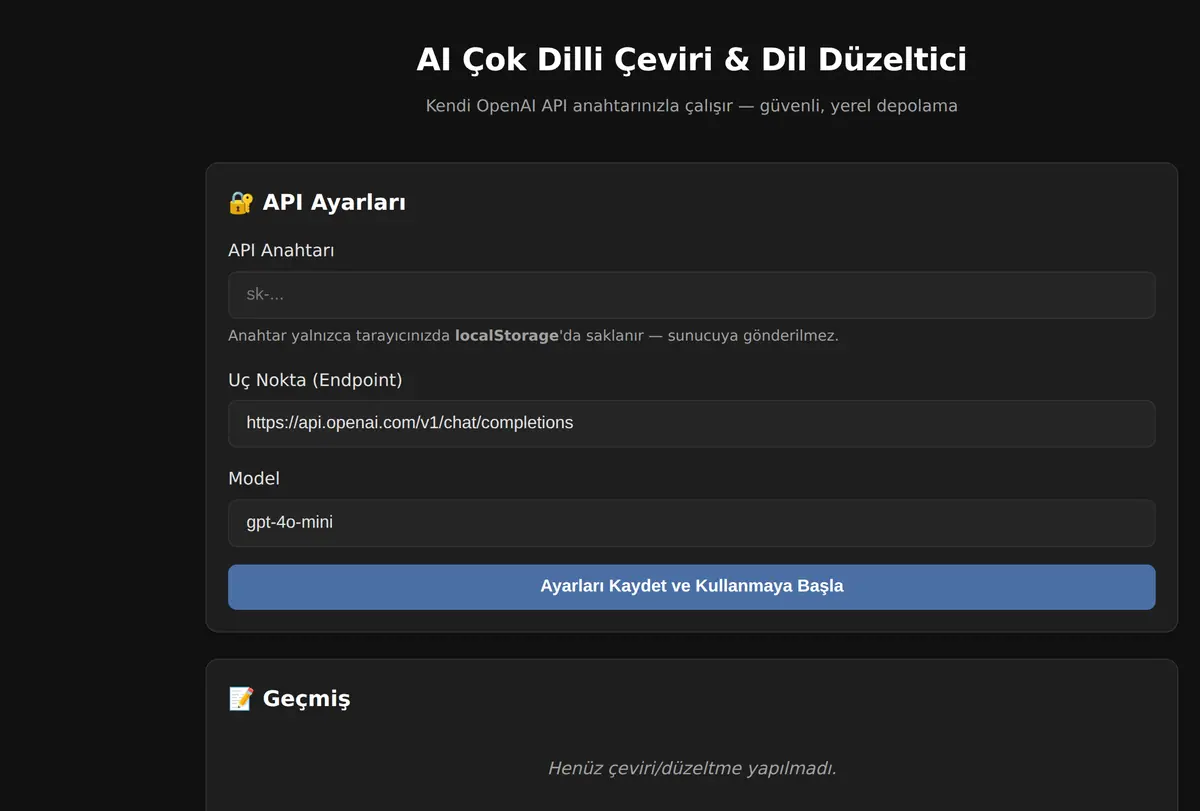 AI Çok Dilli Çeviri & Dil Düzeltici ekran görüntüsü