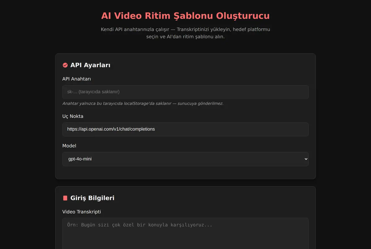AI Video Ritim Şablonu Oluşturucu ekran görüntüsü 2