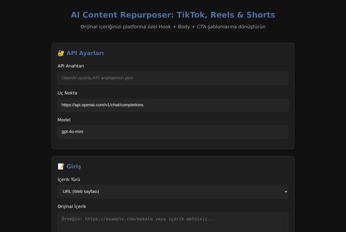 AI Content Repurposer: TikTok, Reels & Shorts ekran görüntüsü 2