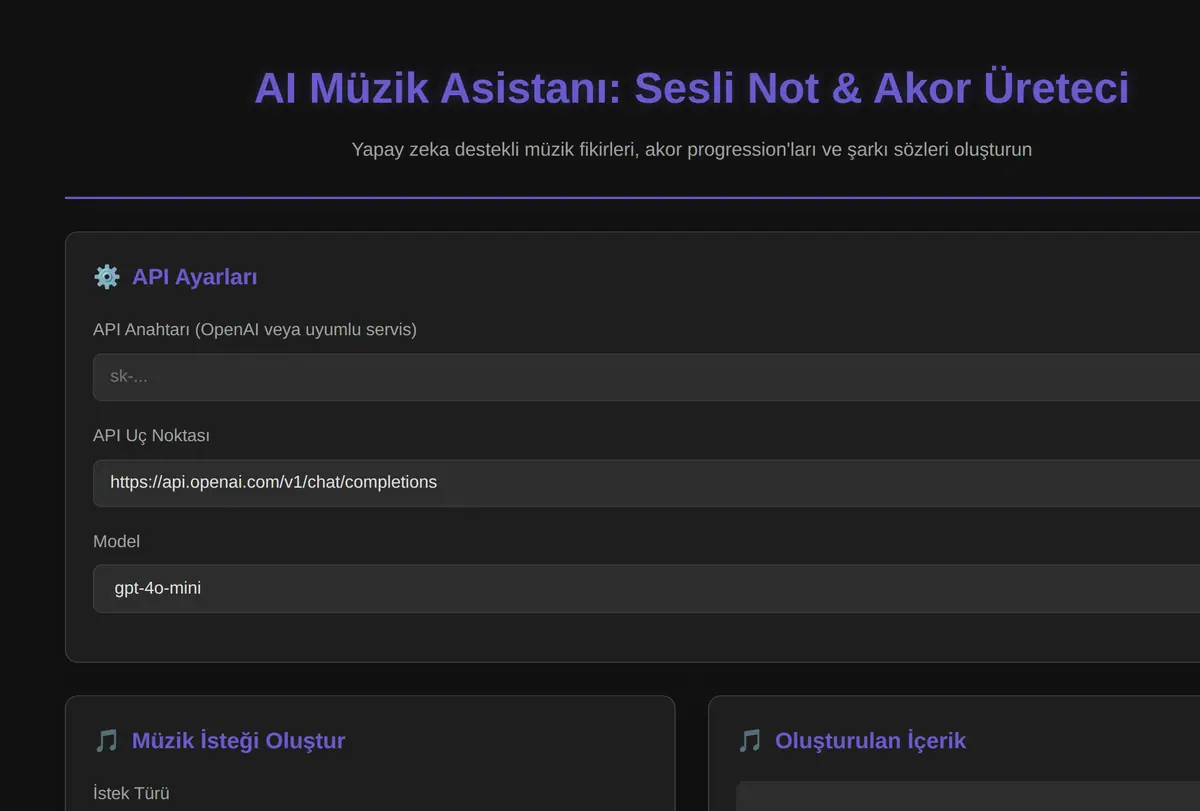 AI Müzik Asistanı: Sesli Not & Akor Üreteci ekran görüntüsü