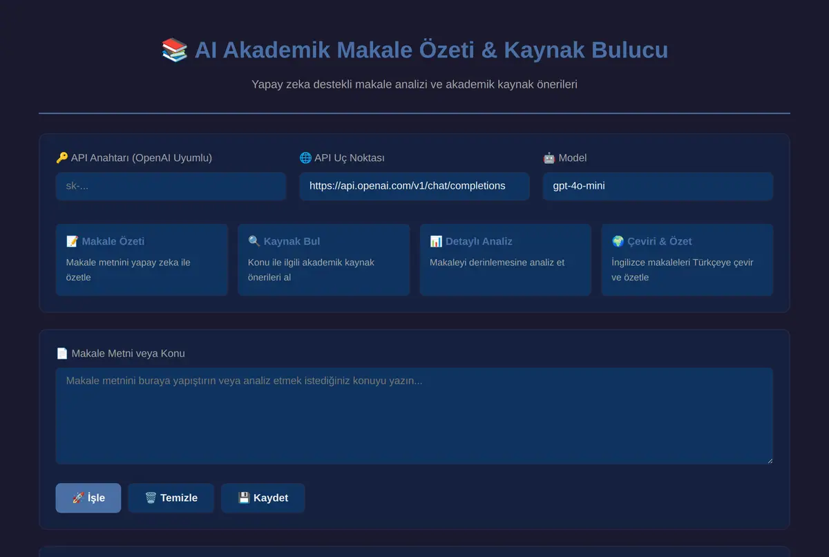 AI Akademik Makale Özeti & Kaynak Bulucu ekran görüntüsü 2