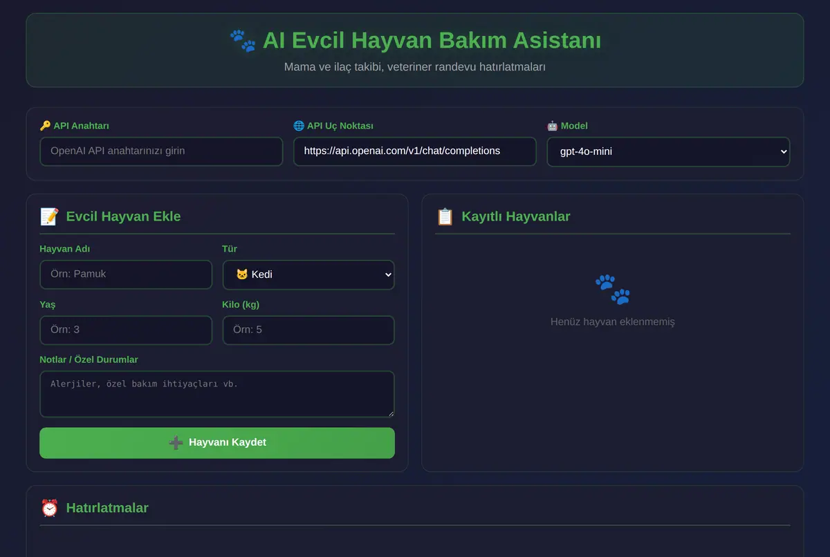AI Evcil Hayvan Bakım Asistanı ekran görüntüsü 2