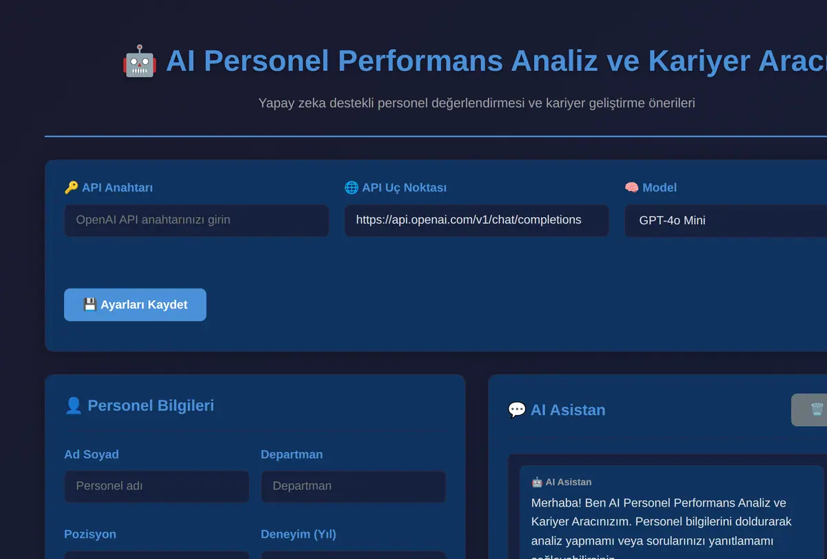 AI Personel Performans Analiz ve Kariyer Aracı ekran görüntüsü