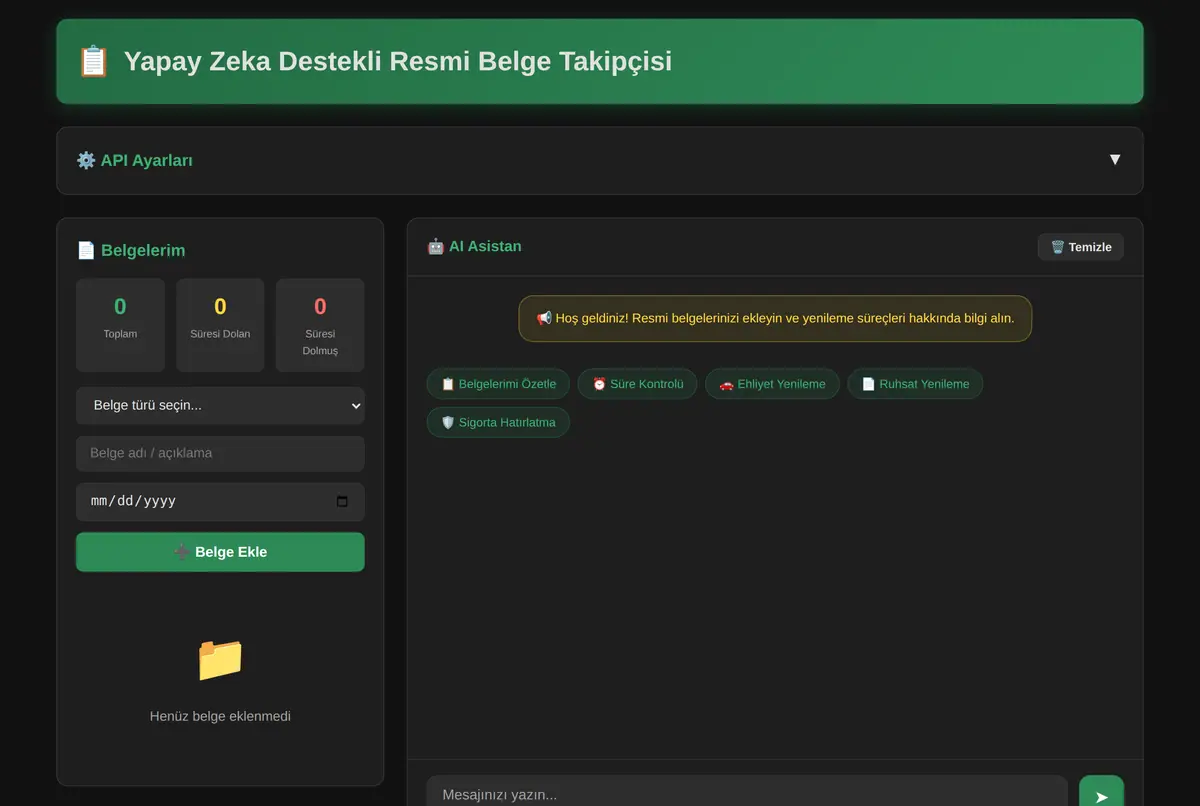 Yapay Zeka Destekli Resmi Belge Takipçisi ekran görüntüsü 2