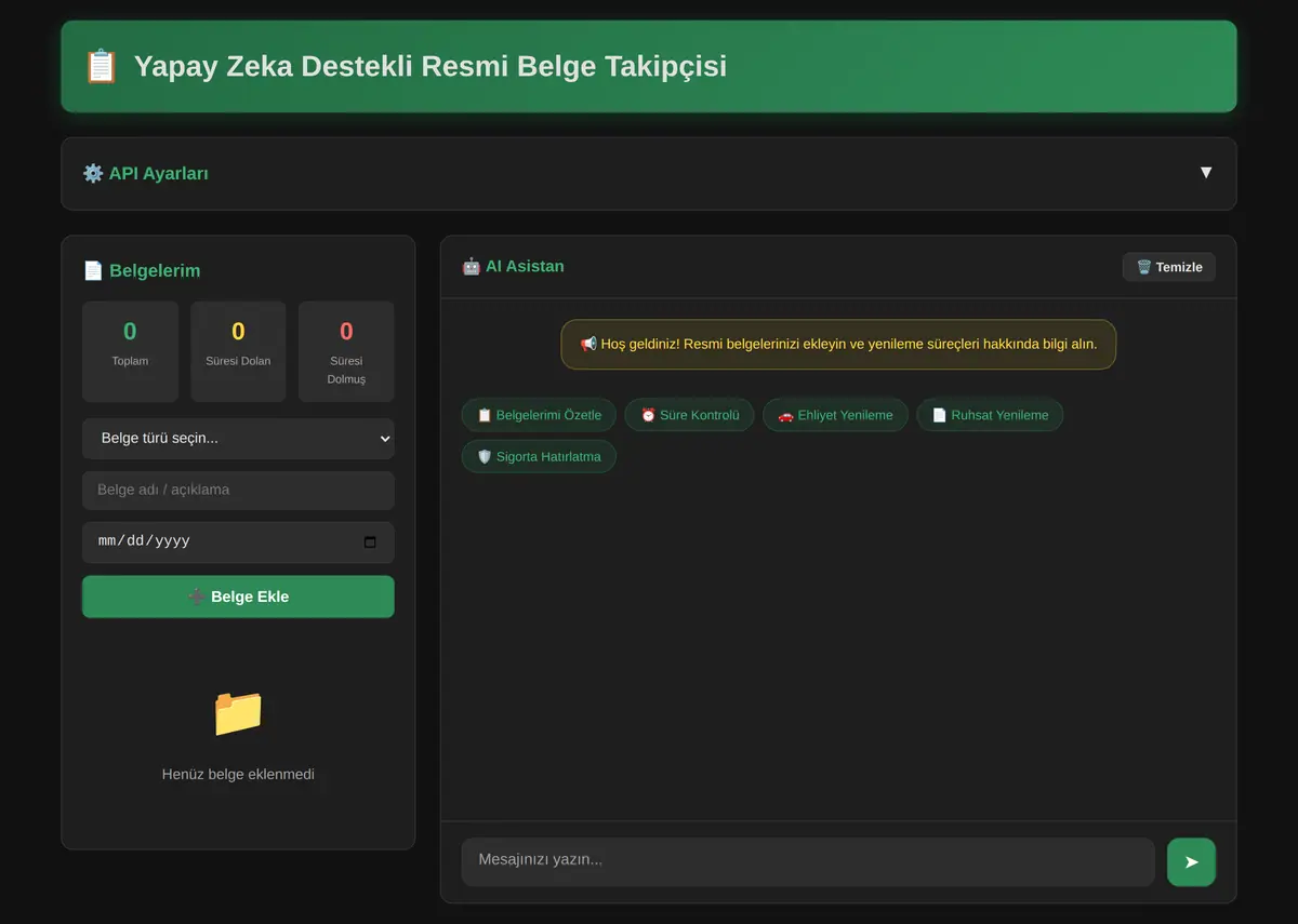 Yapay Zeka Destekli Resmi Belge Takipçisi ekran görüntüsü 3