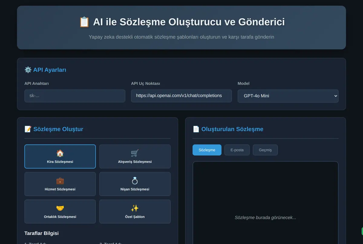 AI ile Sözleşme Oluşturucu ve Gönderici ekran görüntüsü 2