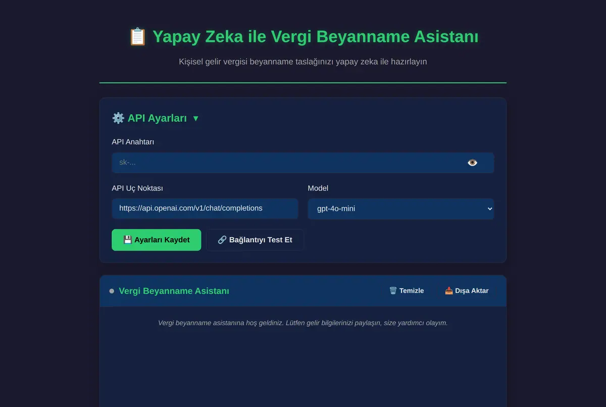 Yapay Zeka ile Vergi Beyanname Asistanı ekran görüntüsü 2