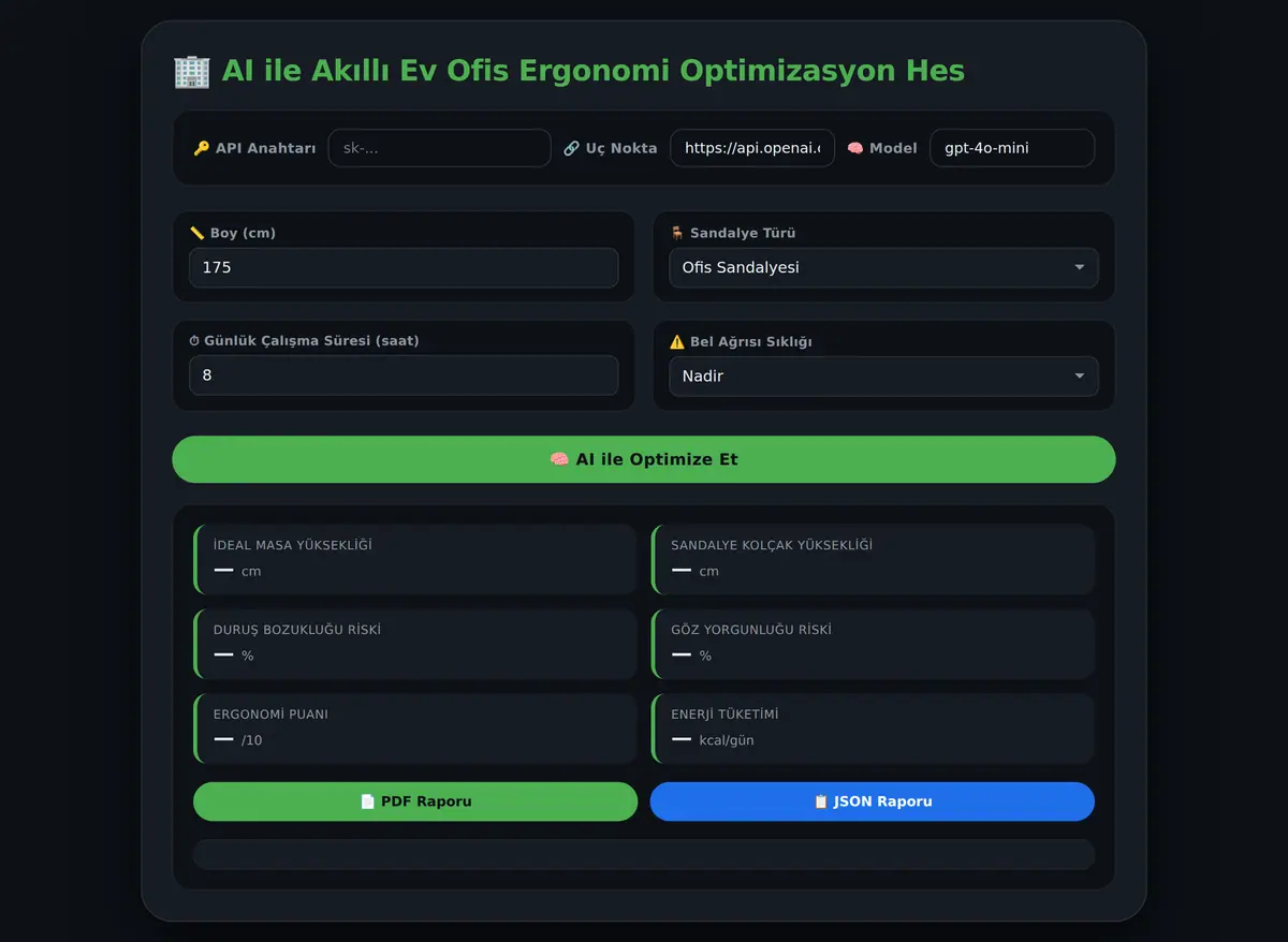 AI ile Akıllı Ev Ofis Ergonomi Optimizasyon Hes ekran görüntüsü 3