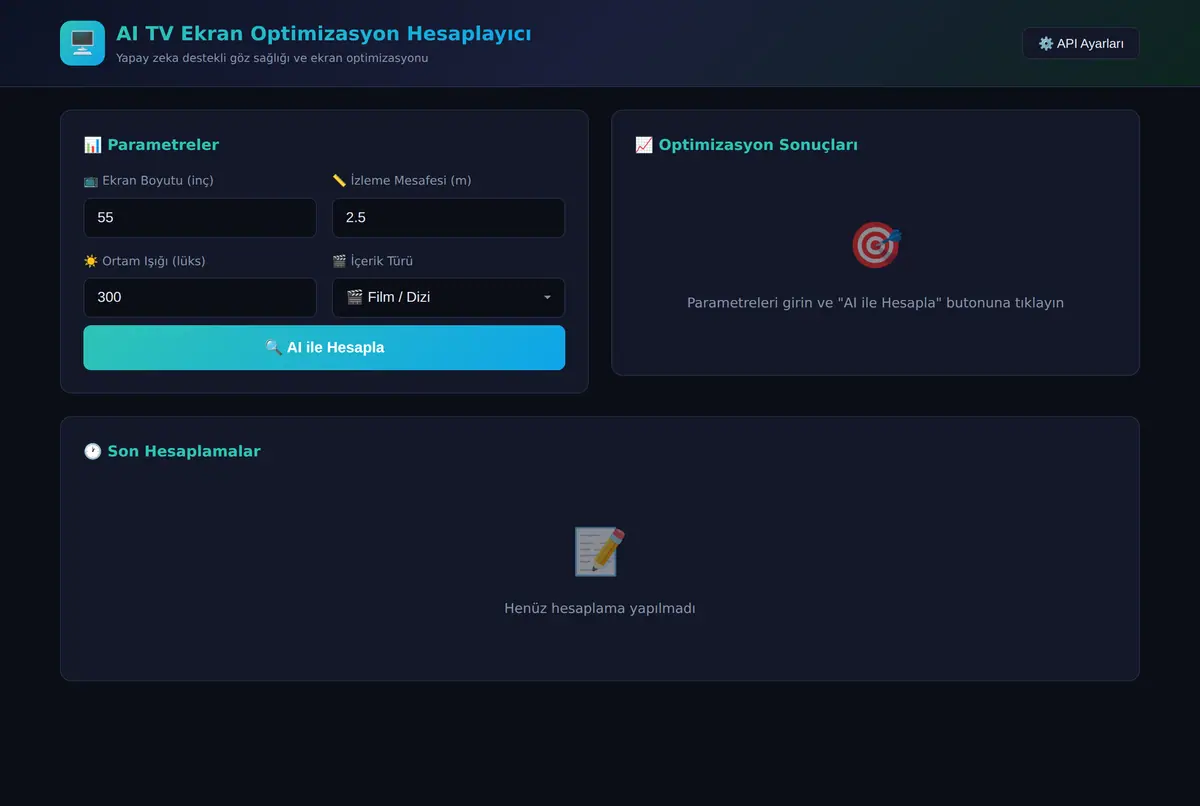AI TV Ekran Optimizasyon Hesaplayıcı ekran görüntüsü 3