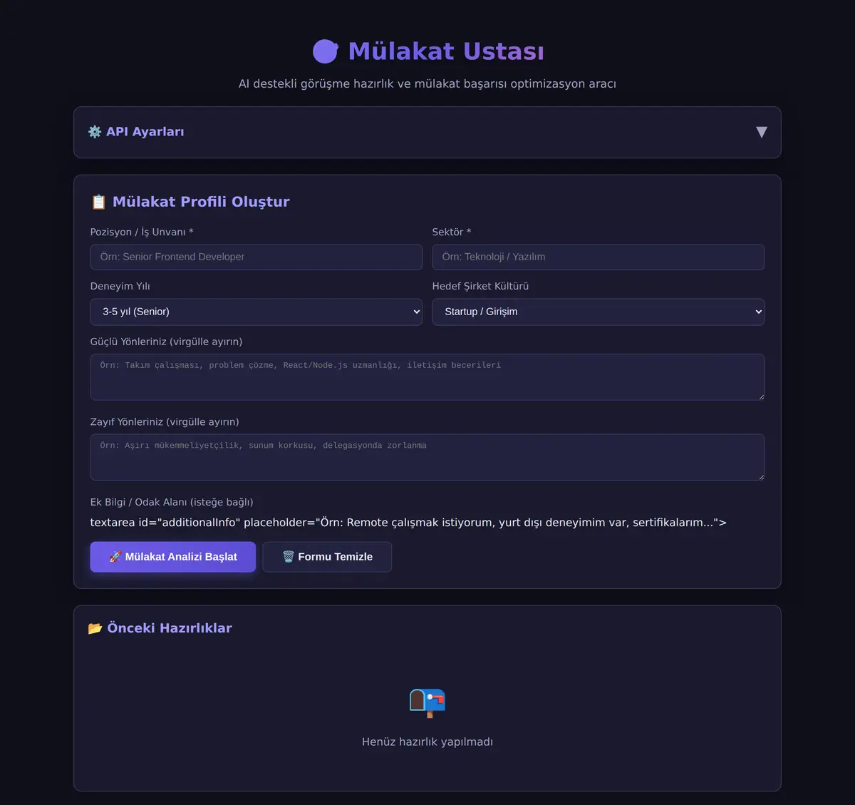 Mülakat Ustası - AI Görüşme Hazırlık Aracı ekran görüntüsü 3