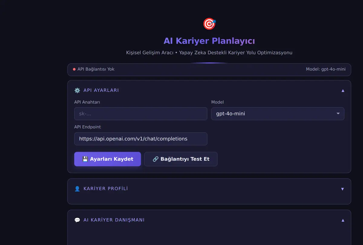 AI Kariyer Planlayıcı - Kişisel Gelişim Aracı ekran görüntüsü