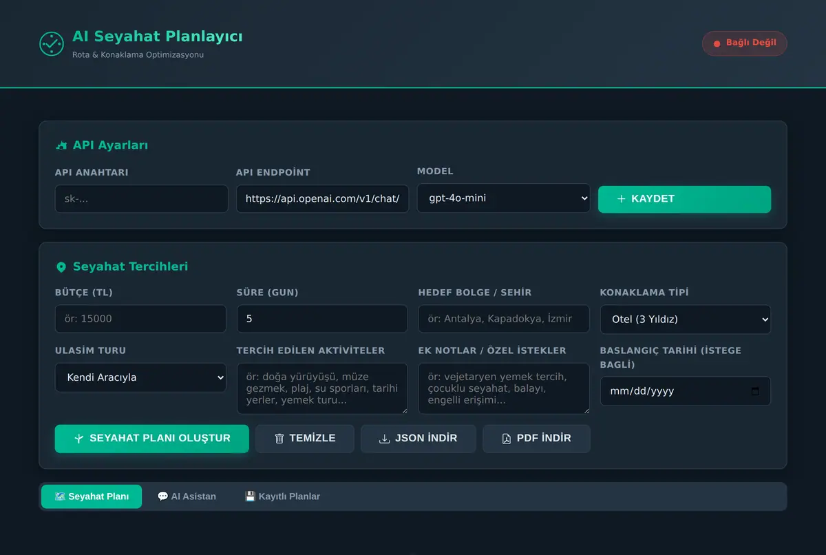 AI Seyahat Planlayıcı - Rota & Konaklama Optimi ekran görüntüsü 2