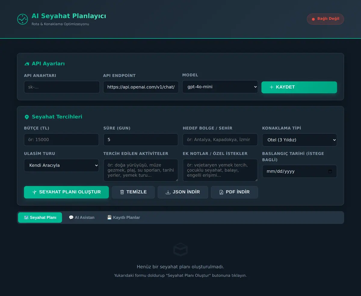 AI Seyahat Planlayıcı - Rota & Konaklama Optimi ekran görüntüsü 3