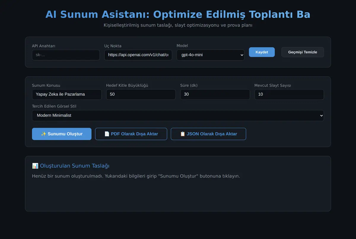 AI Sunum Asistanı ekran görüntüsü 3