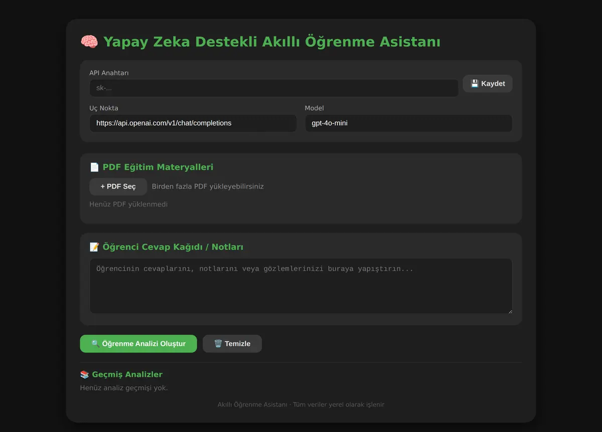 Yapay Zeka Destekli Akıllı Öğrenme Asistanı ekran görüntüsü 3