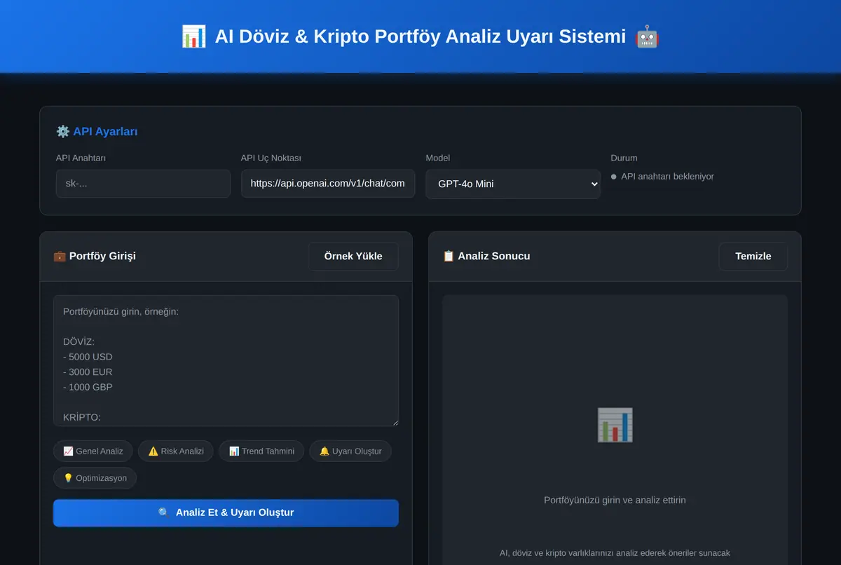 AI Döviz & Kripto Portföy Analiz Uyarı Sistemi ekran görüntüsü 2